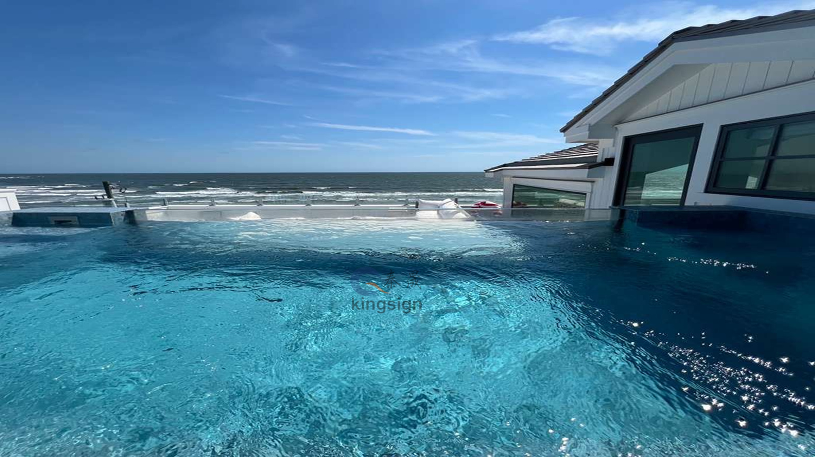 Bảng điều khiển khối acrylic Kingsign cho cửa sổ bể bơi
